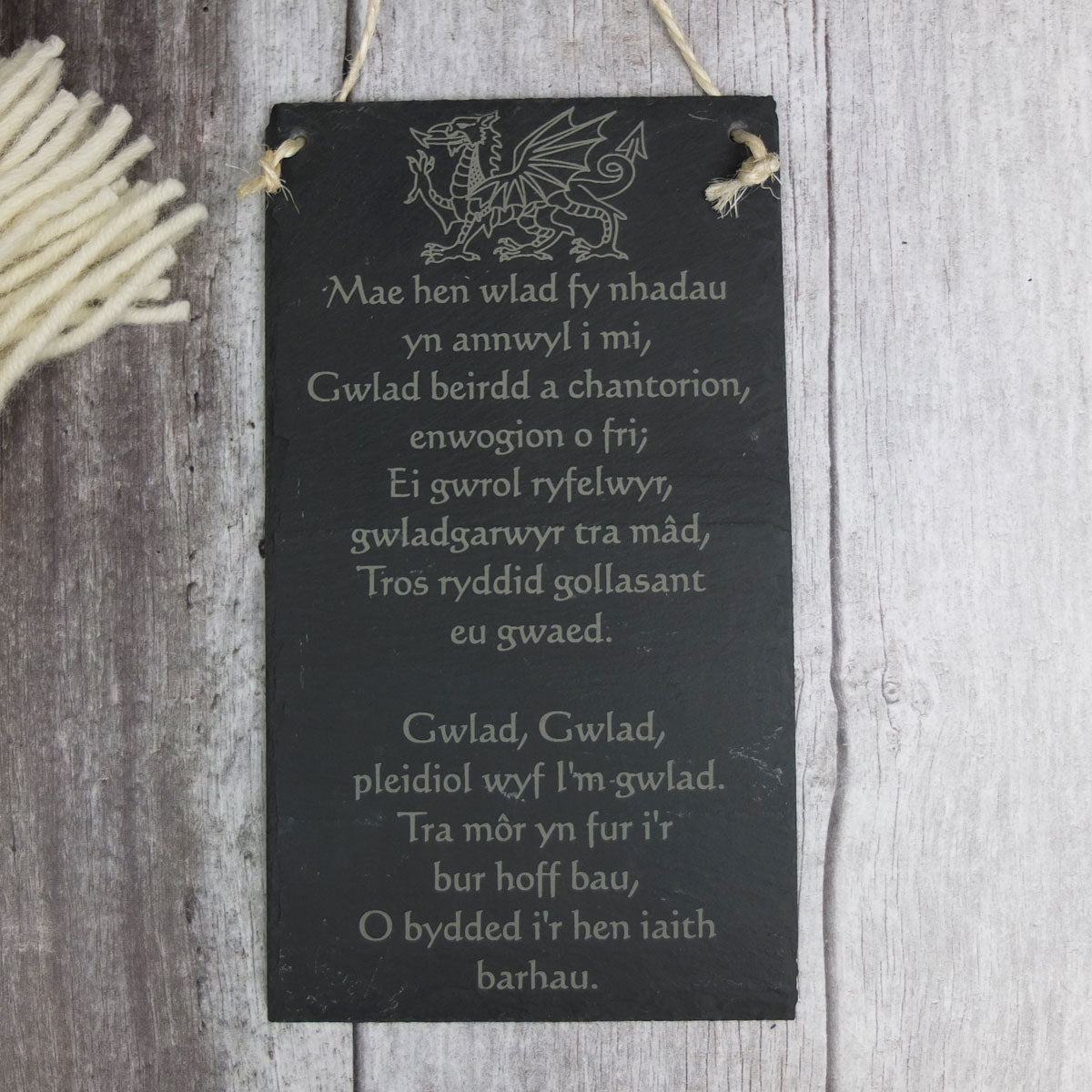 Welsh National Anthem Slate Wall Hanging