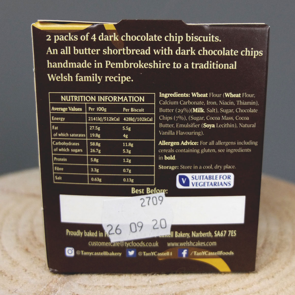 All Butter Welsh Choc Chip Shortbread - Box of 8
