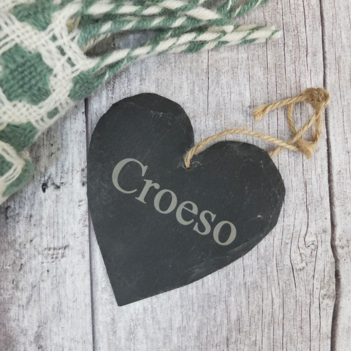 Medium Croeso Slate Heart