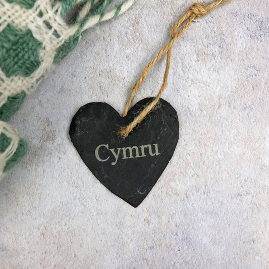 Small Slate Cymru Heart Wall Hanger