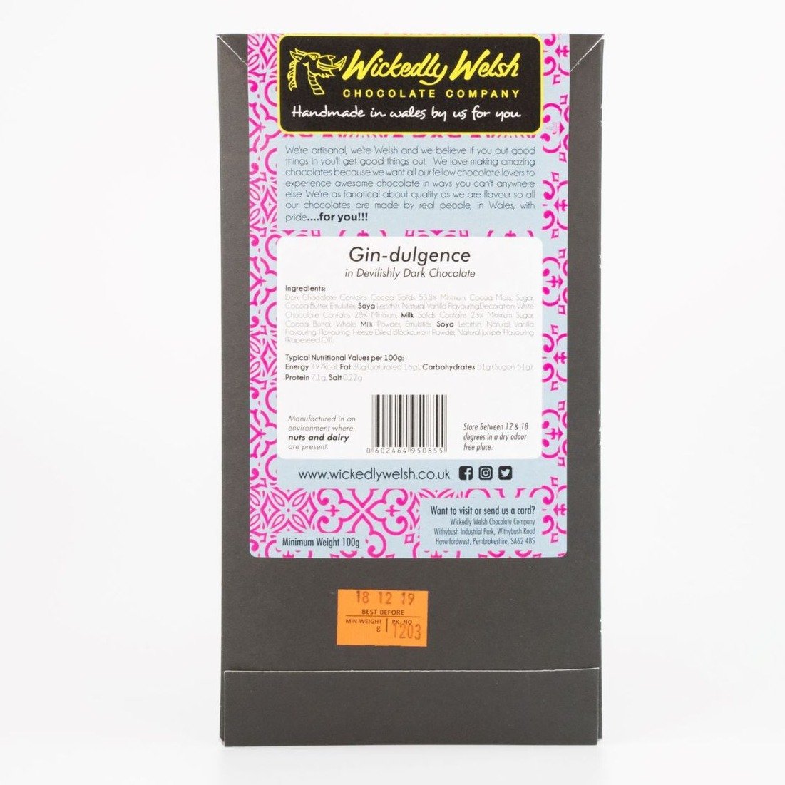 Gindulgence Chocolate Bar