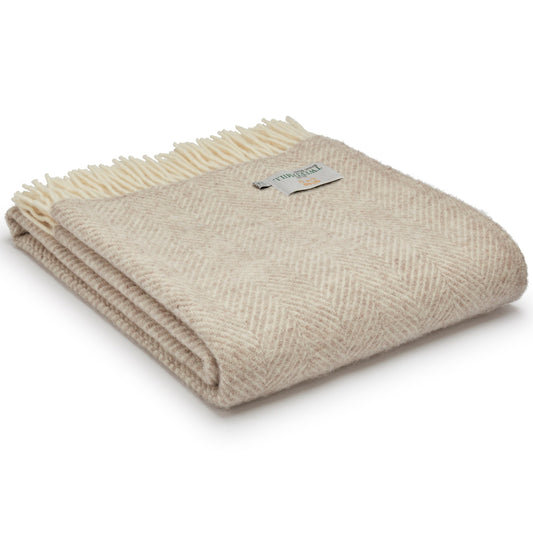 Hazel Fishbone Welsh Blanket by Tweedmill
