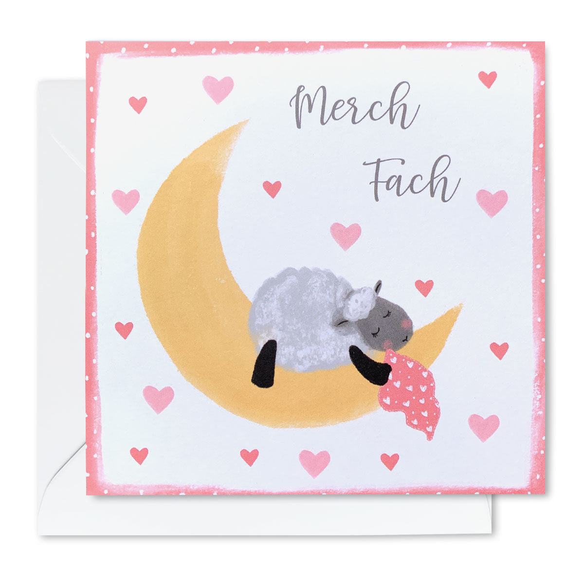 WHITE COTTON CARDS Welsh Merch Fach, New Baby, Grande Scatola dei ricordi, Coniglietto Rosa, Bordo, Bianco, 27.2 x 32 x 11 cm