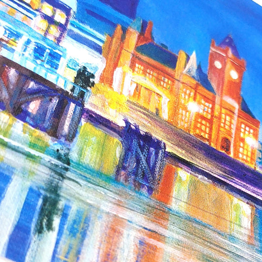 'Cardiff Bay Night' Welsh Art Welsh Art Print