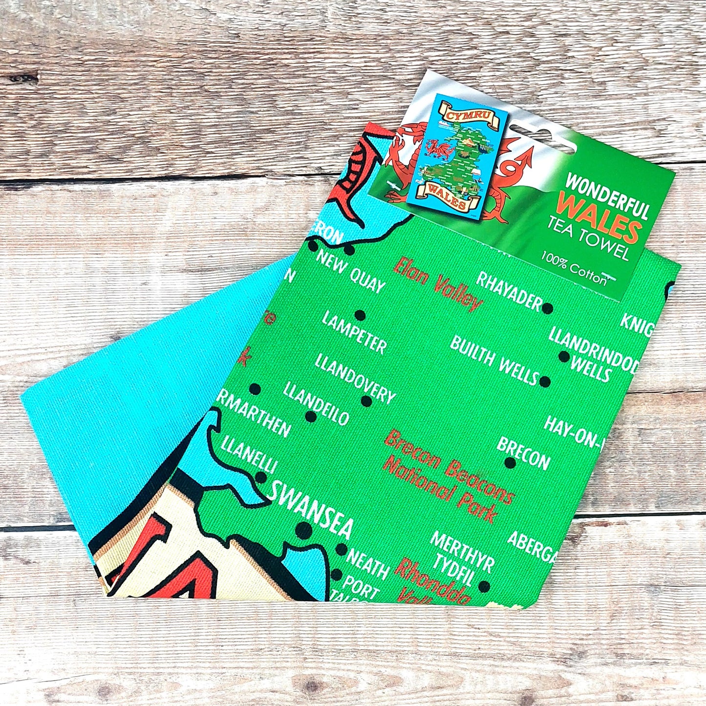 Welsh Map teatowel