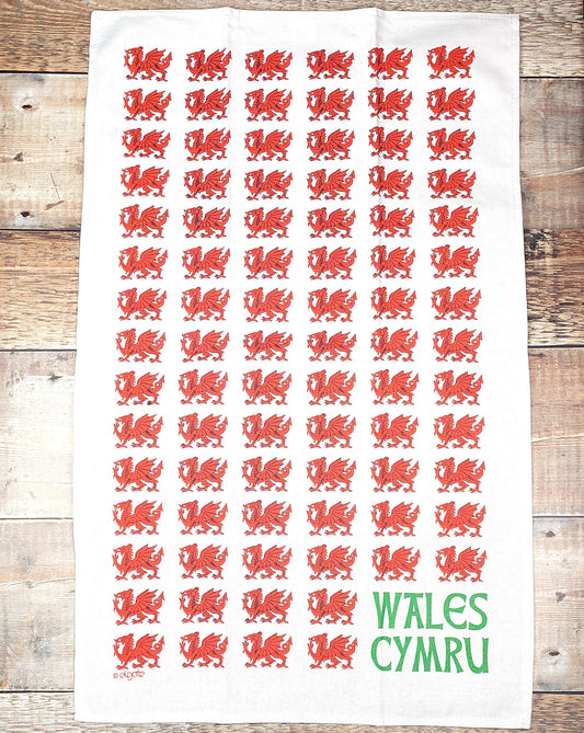 Multi Dragon Tea towel
