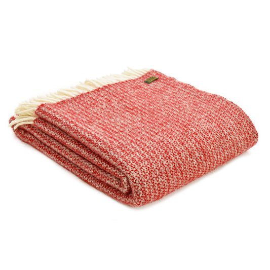 Red and Silver Illusion Welsh Blanket by Tweedmill