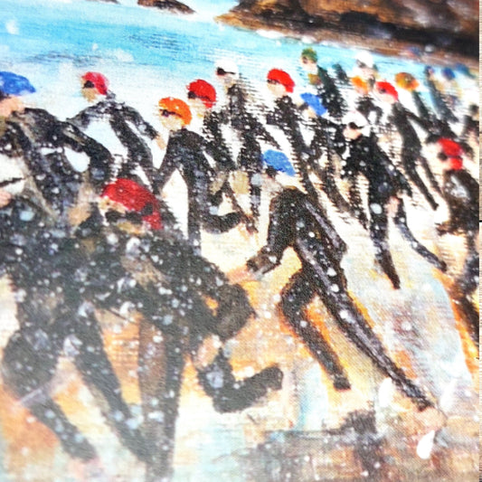 'Tenby Triathlon Swim' Welsh Art Print