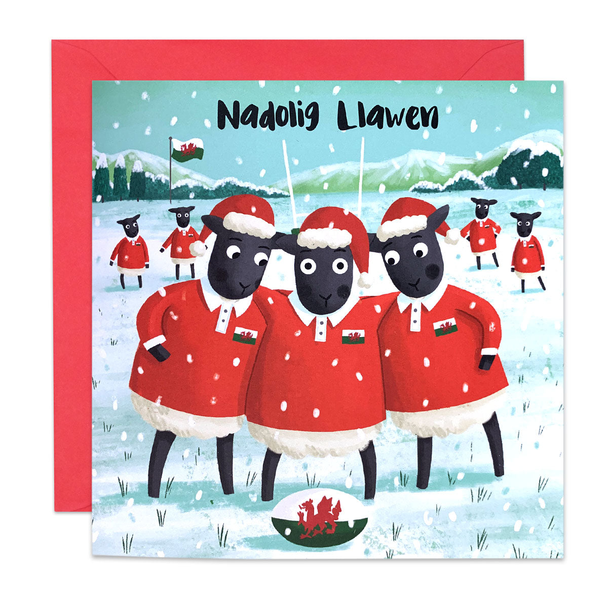 Rugby Sheep Christmas Card