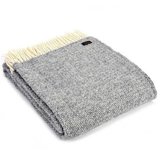 Silver and Grey Illusion Welsh Blanket by Tweedmill
