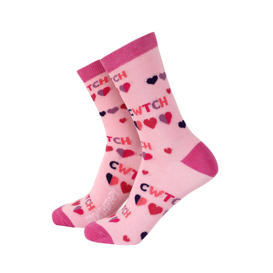 Ladies Pink Cwtch Socks