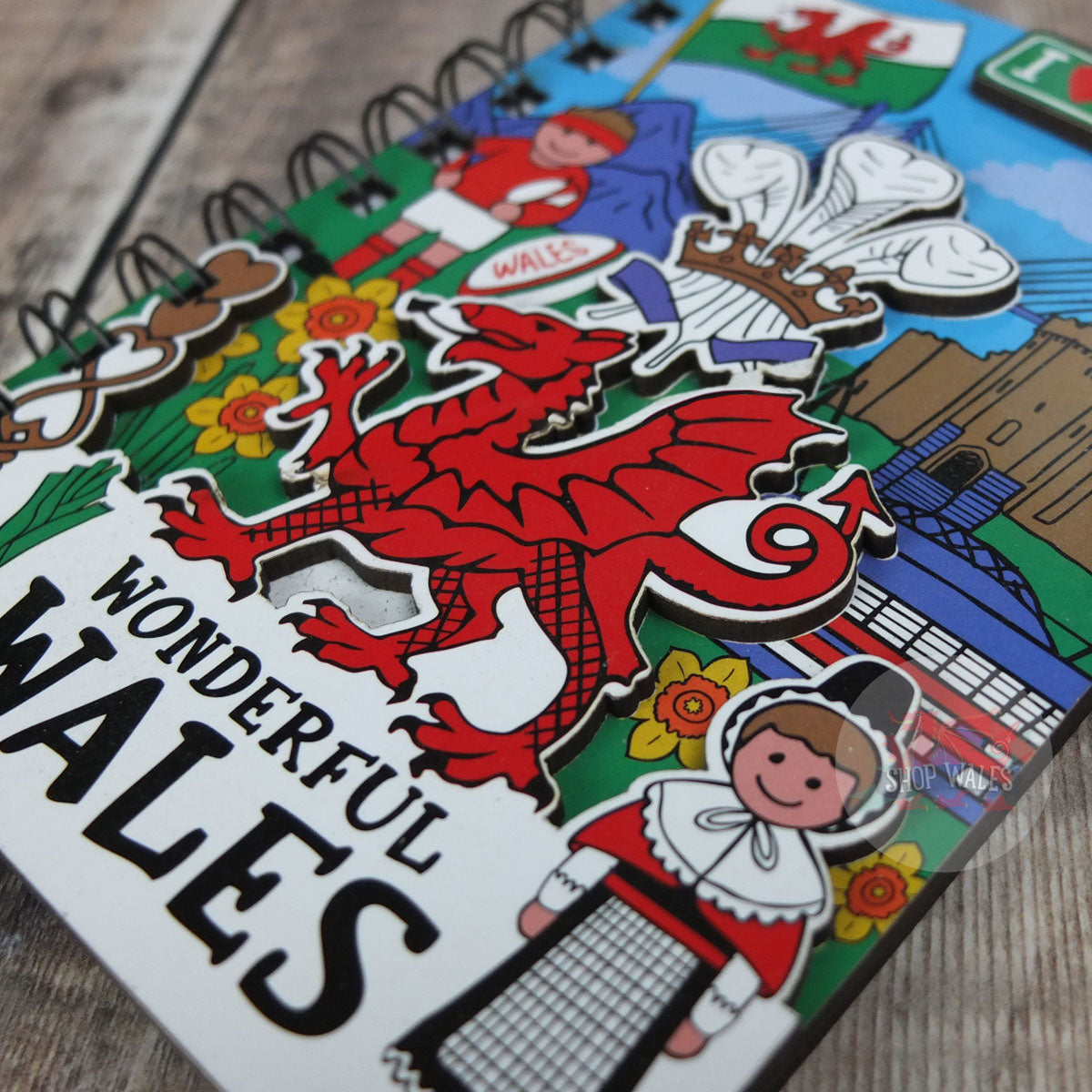 Wonderfully Welsh Wooden Notebook