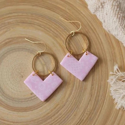 Handmade Pink Carthen Earrings
