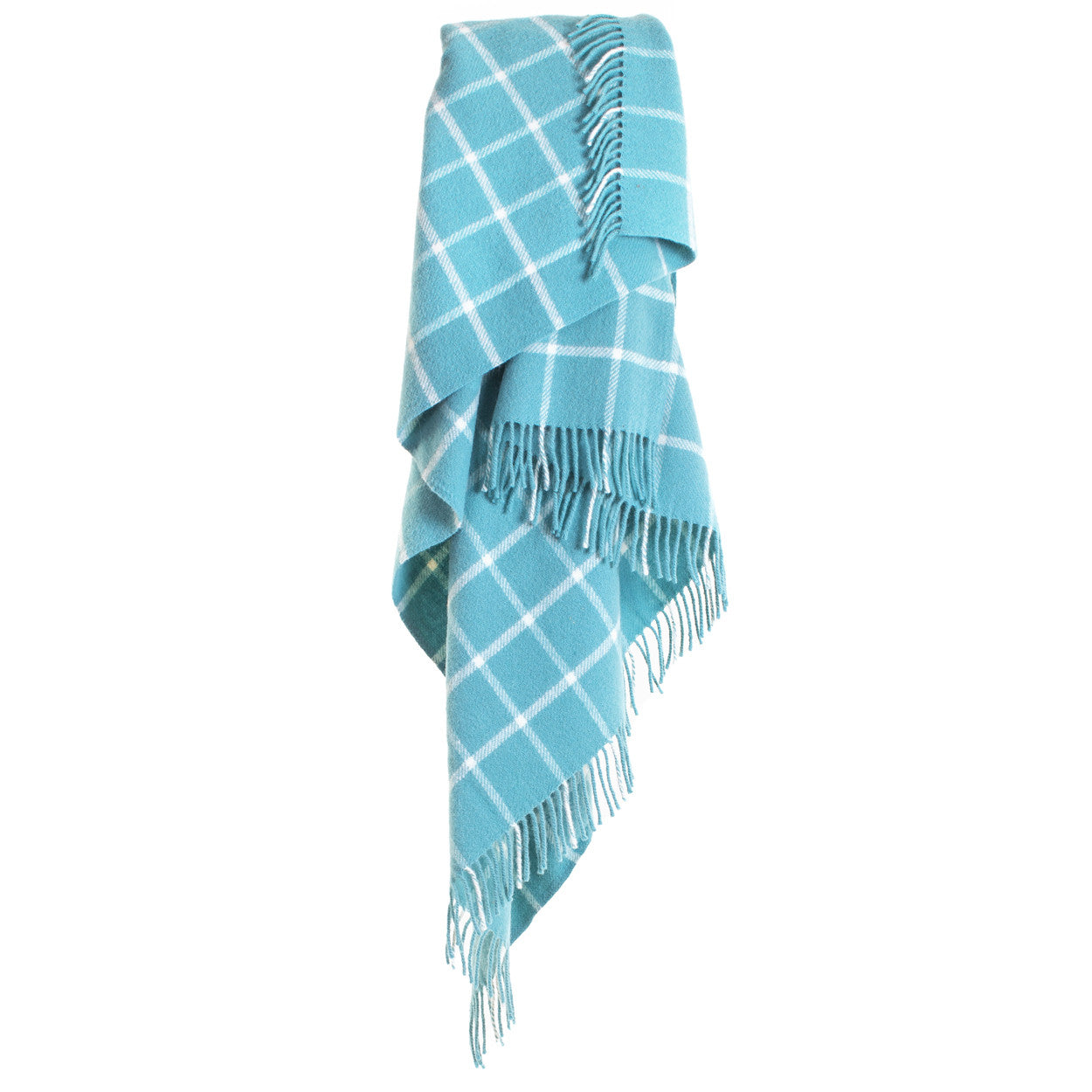 Spearmint chequered Welsh Blanket by Tweedmill