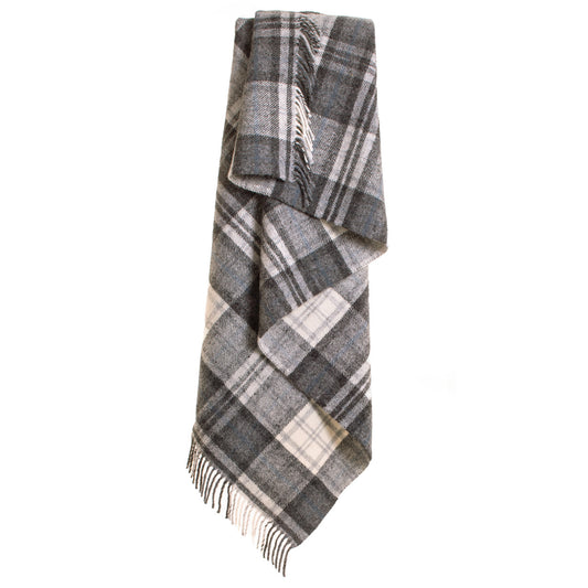 Grey Cottage Check Welsh Blanket by Tweedmill