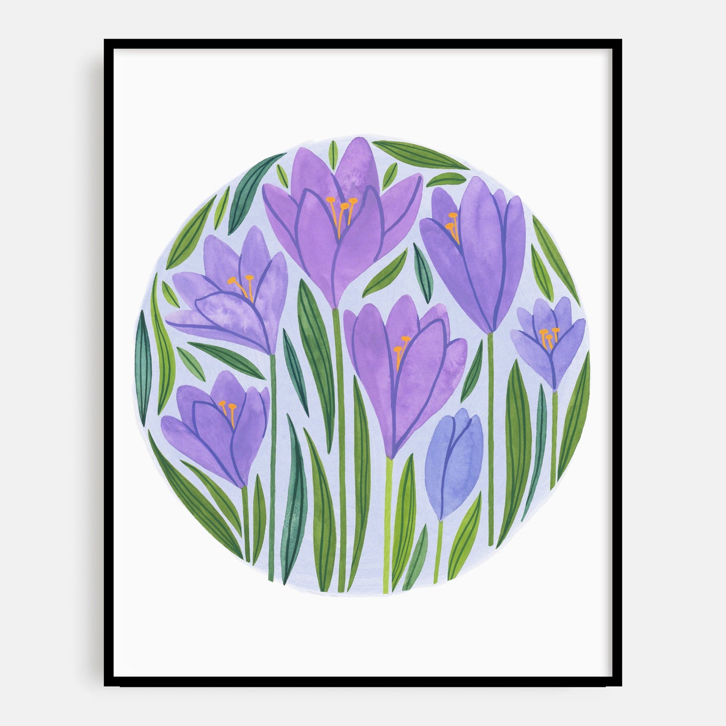 Crocus Circle Welsh Art Print