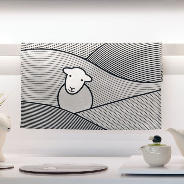 Herdy Lined Hills Tea Towel