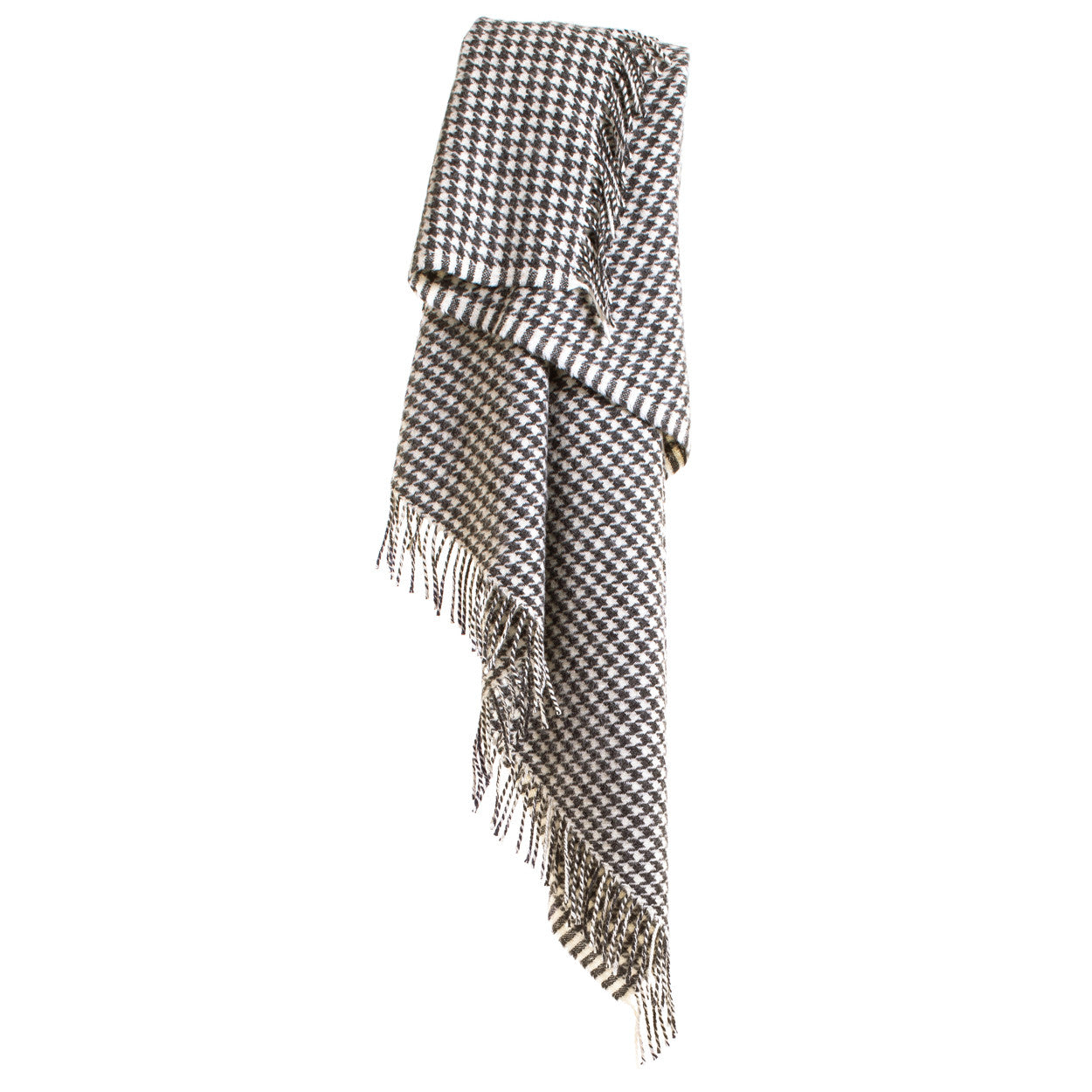 Charcoal Houndstooth Throw by Tweedmill