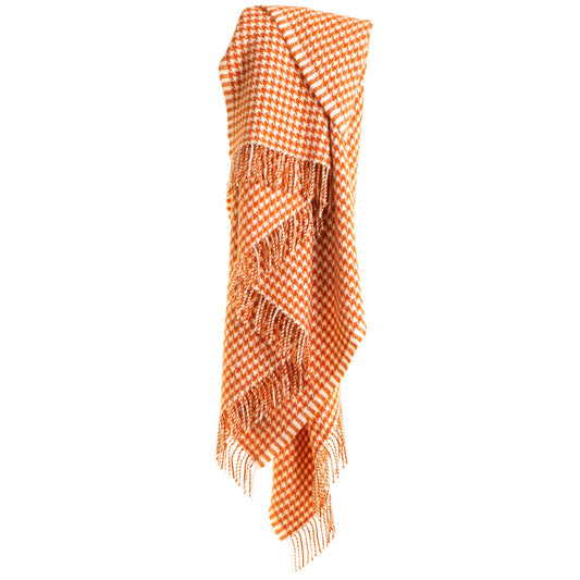 Pumpkin Houndstooth Throw by Tweedmill