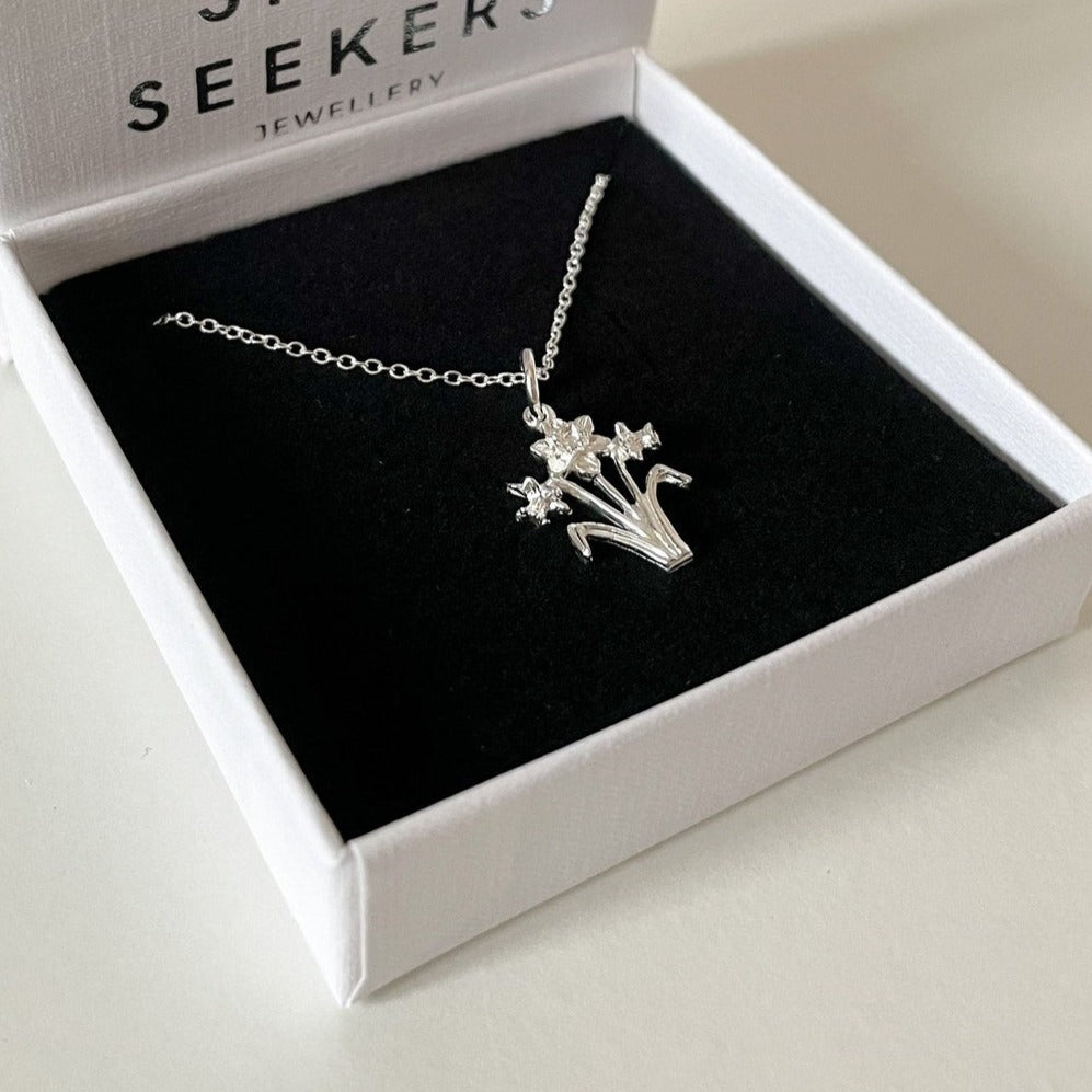 Sterling Silver Welsh Daffodil Necklace