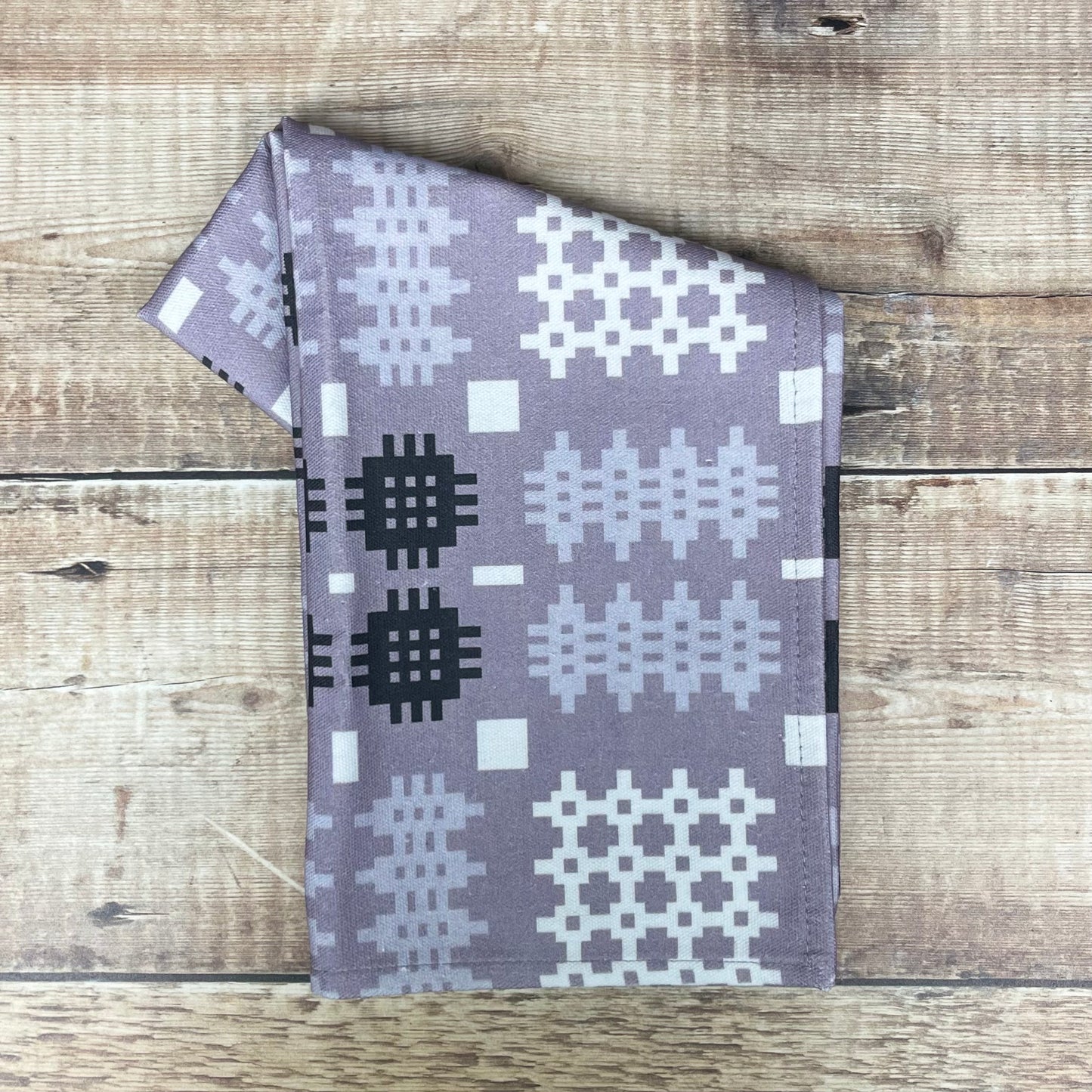 Grey Welsh Tapestry Print Tea Towel