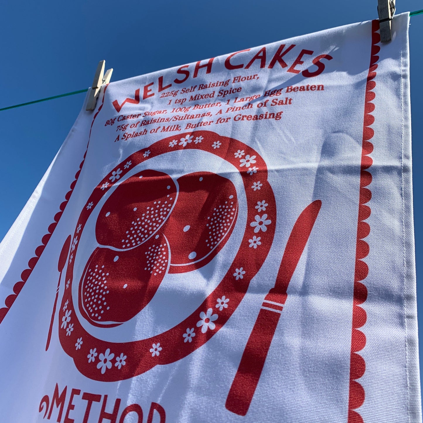 Welsh Cake Recipe Tea Towel
