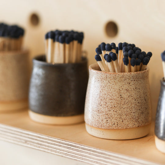 Handmade Rusty Gold Match Pot