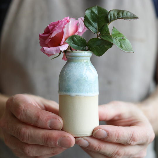Glosters Handmade Pea Green Milk Bottle