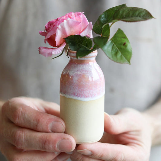 Glosters Handmade Coral Milk Bottle Vase