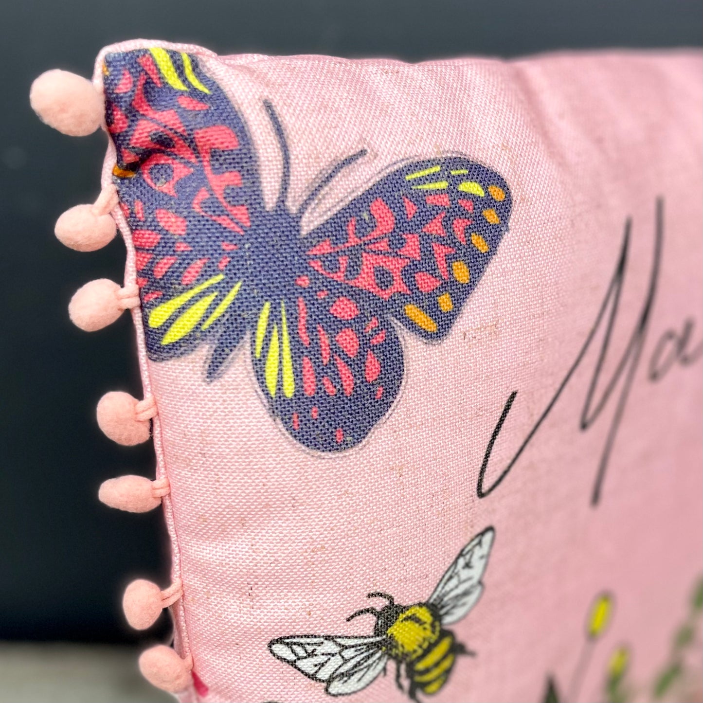 Mam Pink Flower Cushion