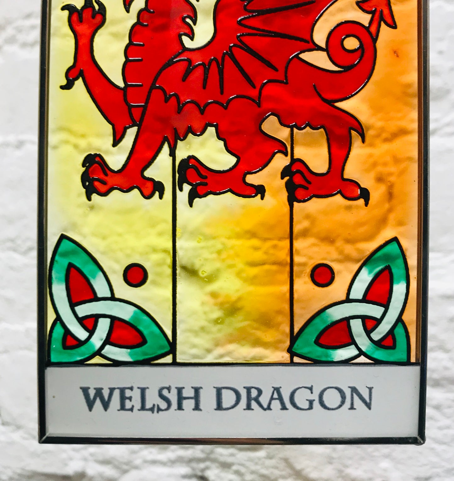 Stained Glass Dragon Hanging Panel