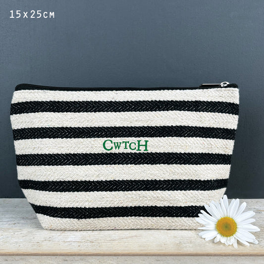 Wide Stripe Cwtch Cosmetic Pouch