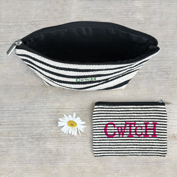 Wide Stripe Cwtch Cosmetic Pouch