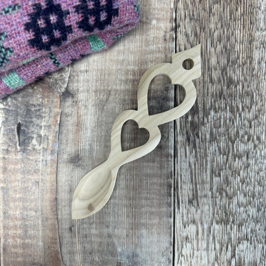 Double Heart Lovespoon, Medium - Light Tone