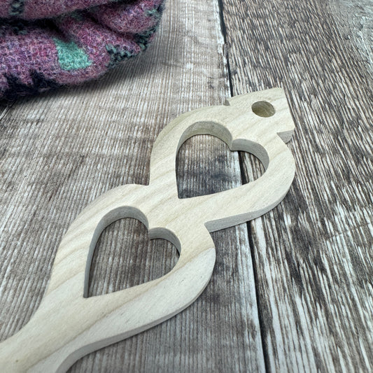 Double Heart Lovespoon, Medium - Light Tone