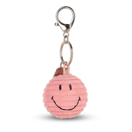 Smiley Bubblegum Pink Corduroy Keyring