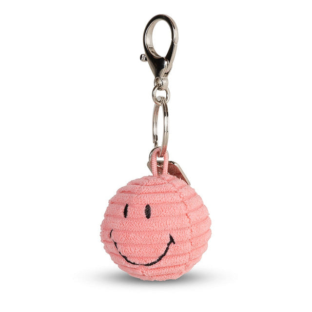 Smiley Bubblegum Pink Corduroy Keyring