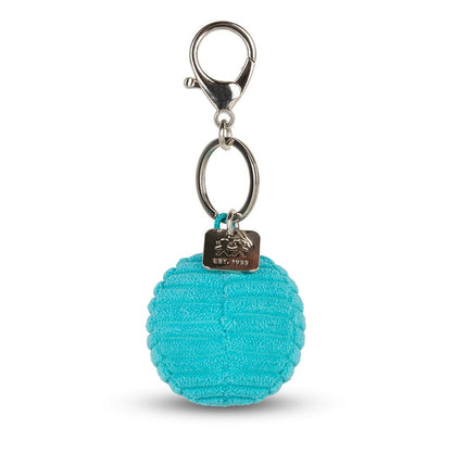 Smiley Teal Corduroy Keyring