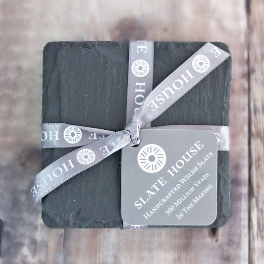 Square Slate Coaster Set by Slate House