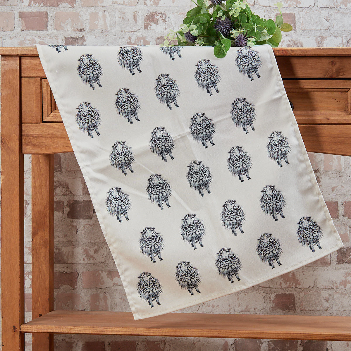 Black and White Sheep Tea Towel