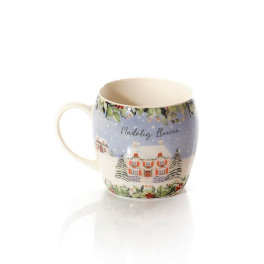 Nadolig Llawen Cottage Scene Mug