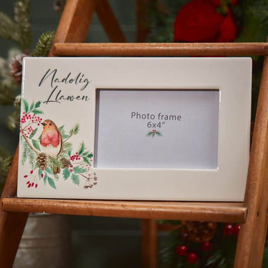 Nadolig Llawen Robin Photo Frame