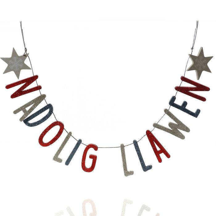 Nadolig Llawen Wooden Glitter Bunting