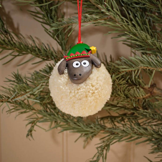 Santa Hat Cream Sheep Hanging Decoration