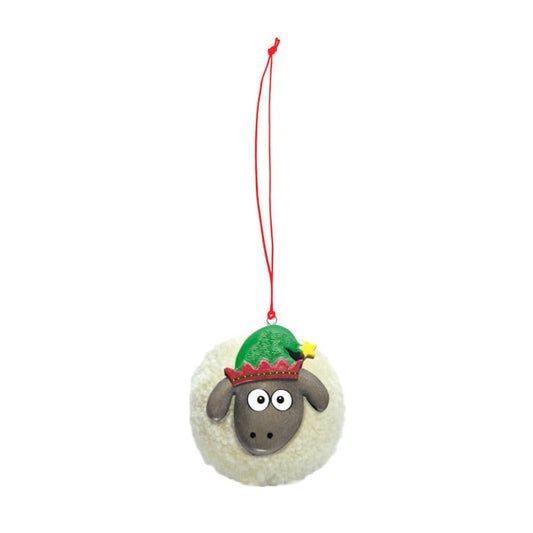 Santa Hat Cream Sheep Hanging Decoration