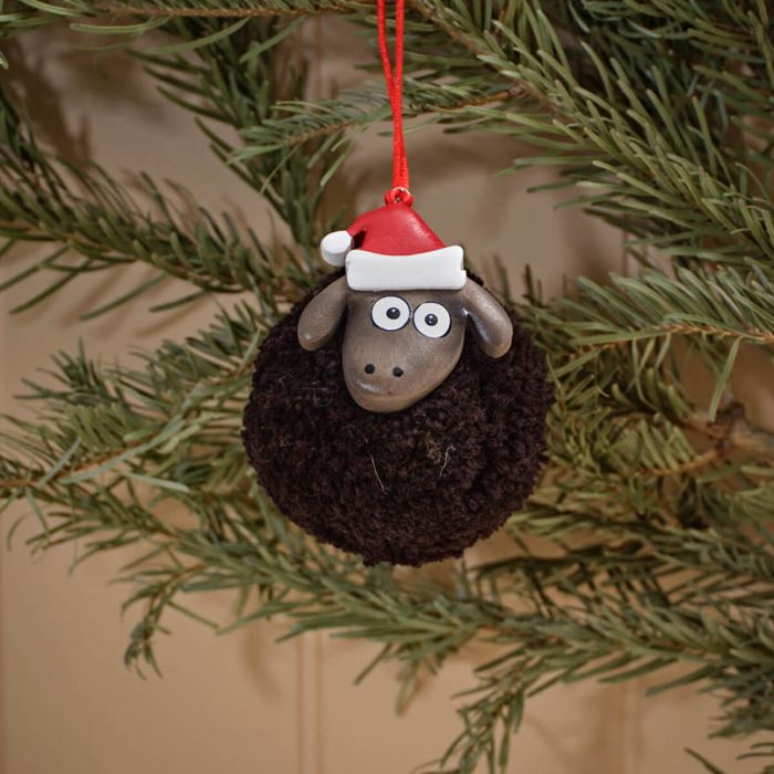 Santa Hat Black Sheep Hanging Decoration