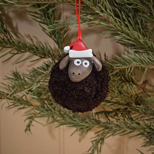 Santa Hat Black Sheep Hanging Decoration