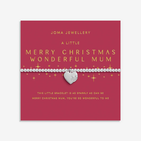 Christmas A Little 'Merry Christmas Wonderful Mum' Bracelet