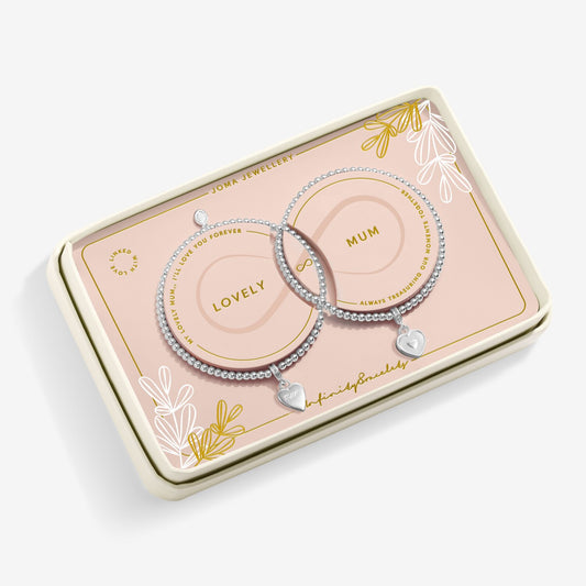 Mother's Day Infinity 'Lovely Mum' Linked Bracelets
