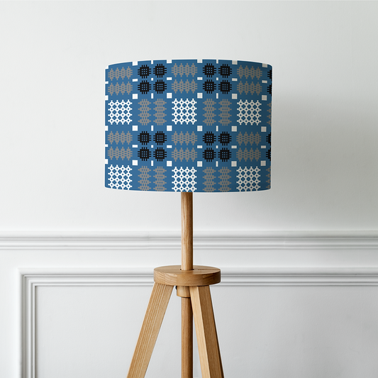Handmade Blue Tapestry Lampshade